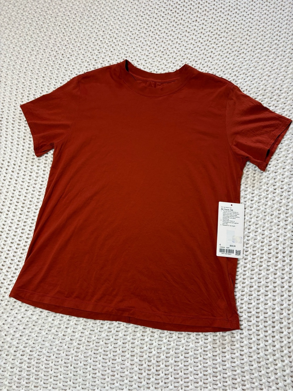 lululemon all yours tee in Aztec brick size 6